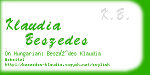 klaudia beszedes business card